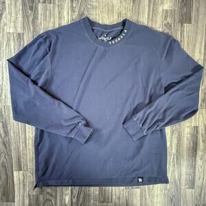 YoungLA X-Large Navy Long Sleeve Shirt Cotton Spandex Blend Minimal Logo Gym
